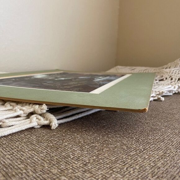 VTG Green Matted CURRIER & IVES Print Calendar Topper Mill River Scenery 1958 - Picture 6 of 7